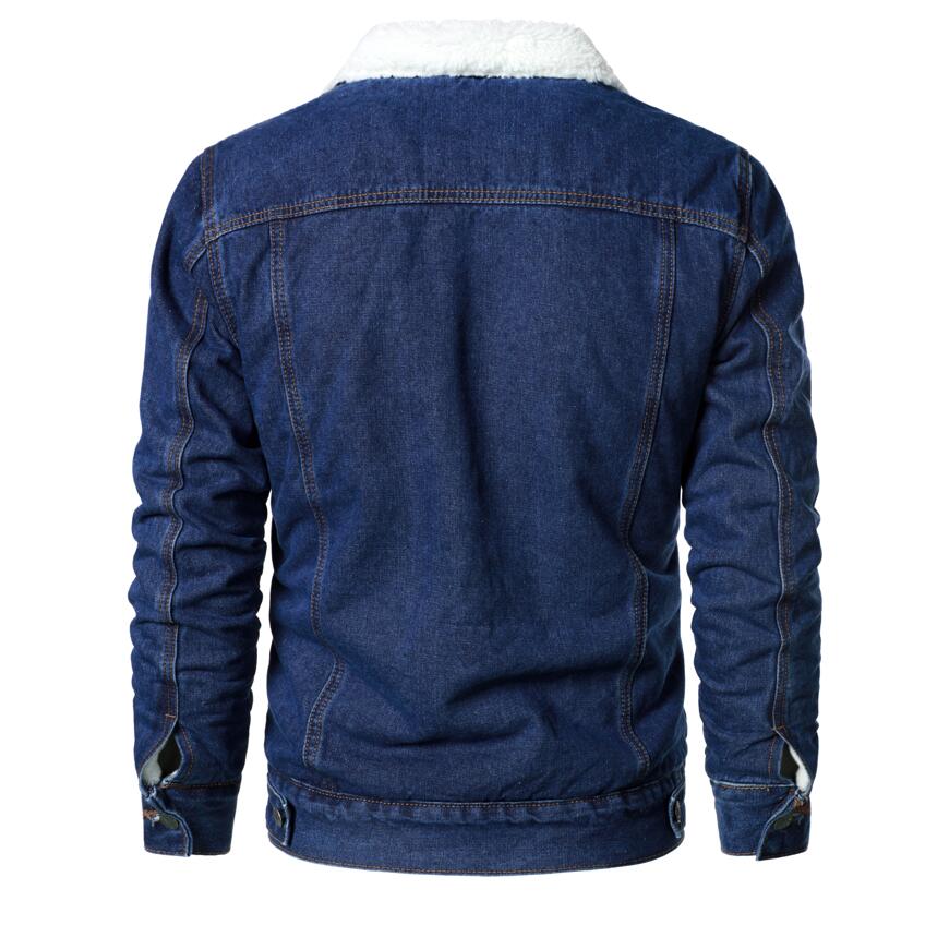 ASOS DESIGN classic denim jacket with borg fleece lining in dark wash | ASOS