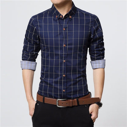 Slim Fit Plaid Shirt