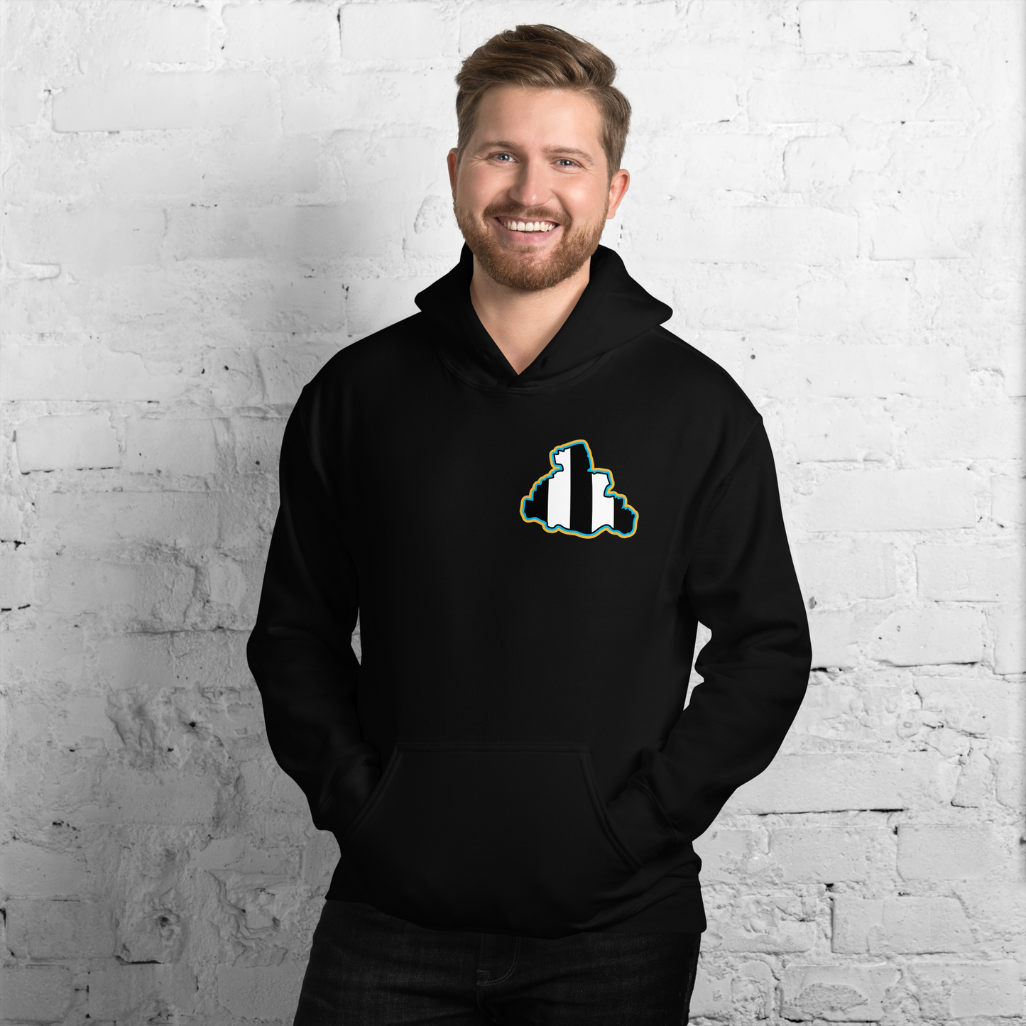 Black Newcastle Utd Hoodie with Area Motif