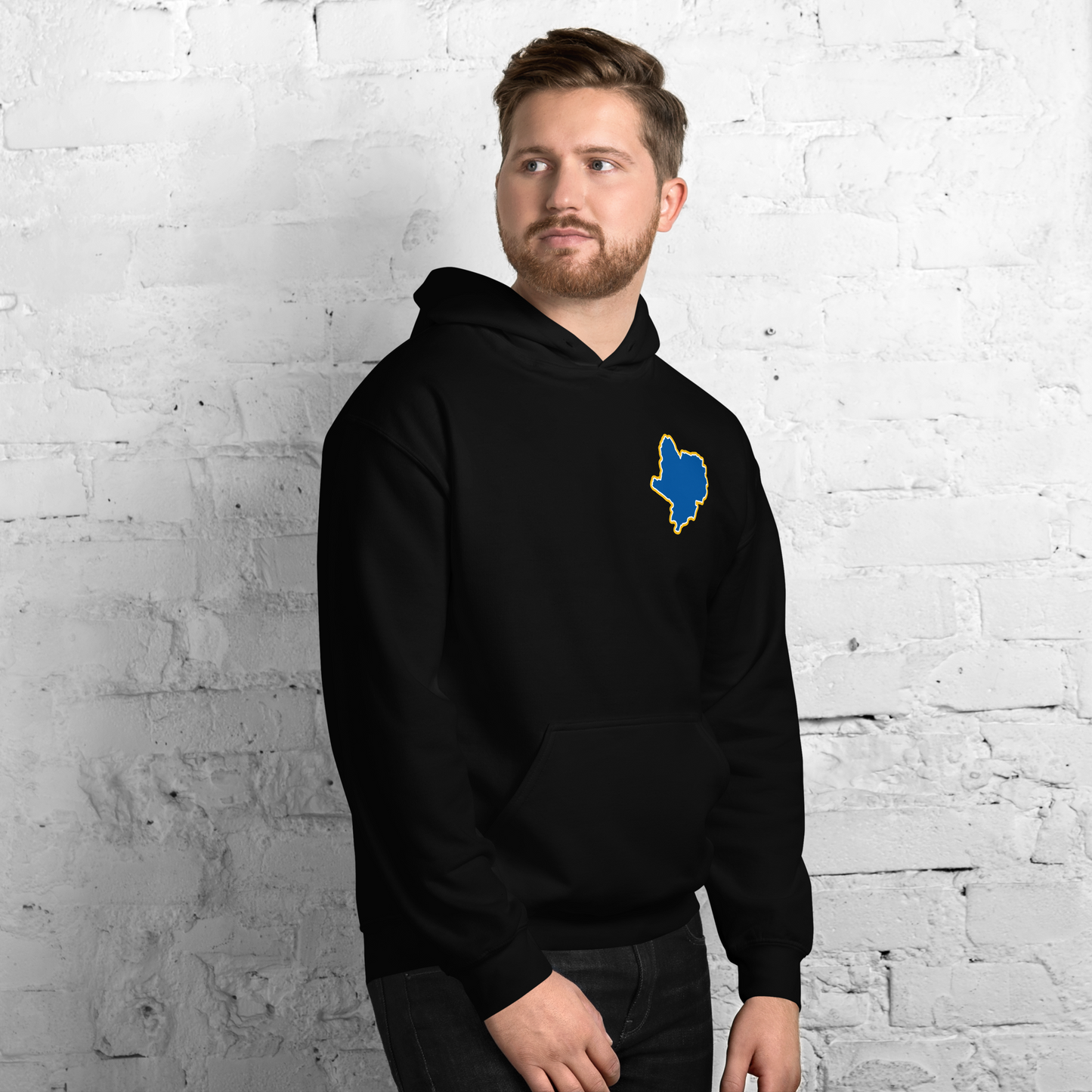 Black Leicester City Hoodie with Area Motif