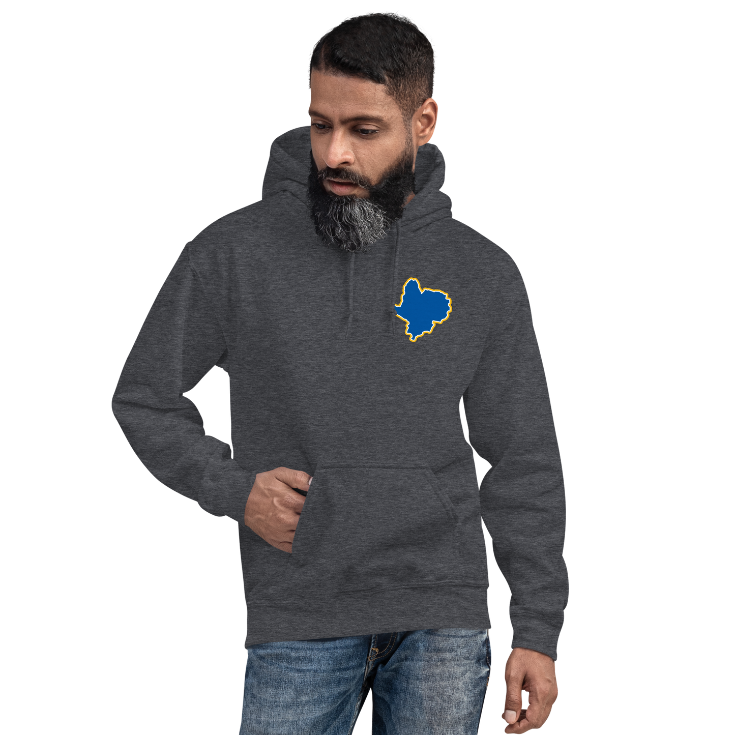 Dark Heather Leicester City Hoodie with Area Motif