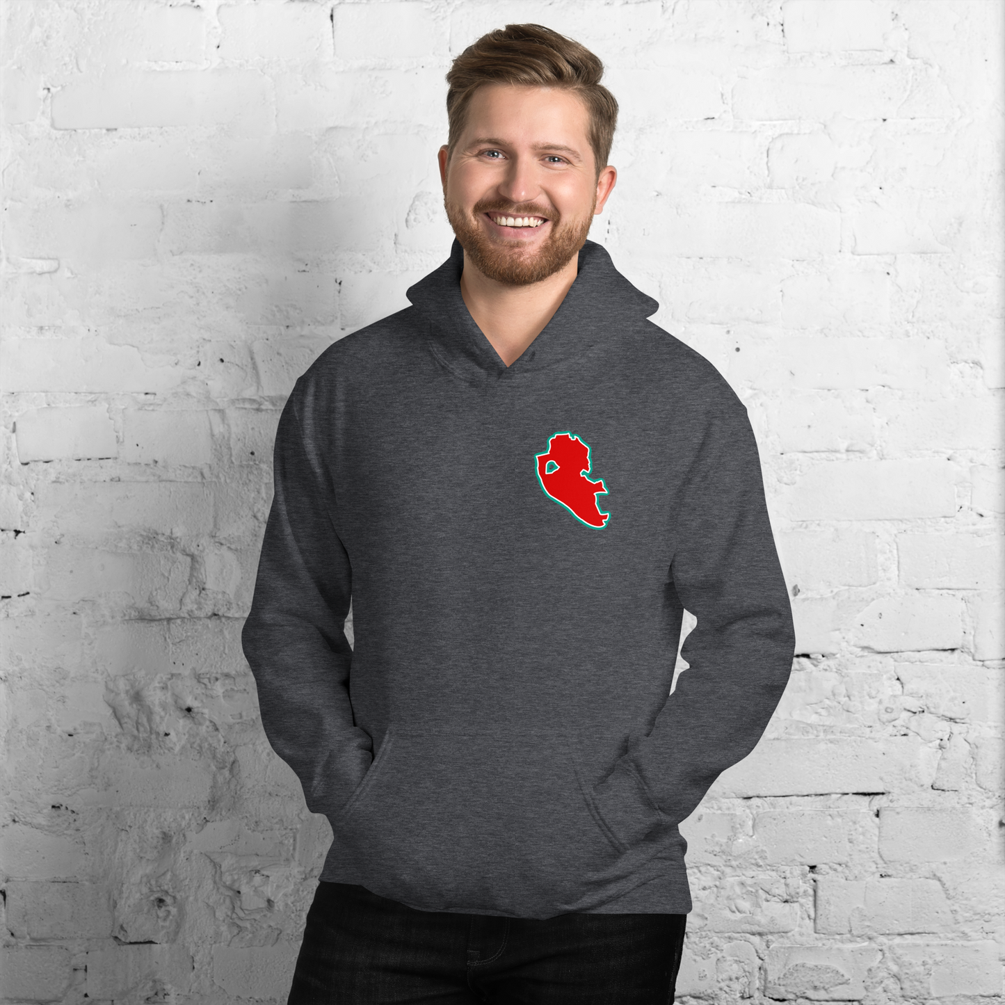 Dark Heather Liverpool Hoodie with Area Motif