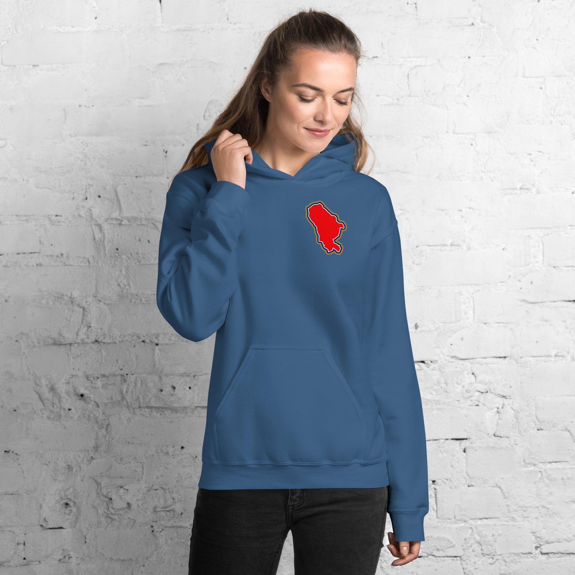 Indigo Blue Arsenal hoodie with Area Motif