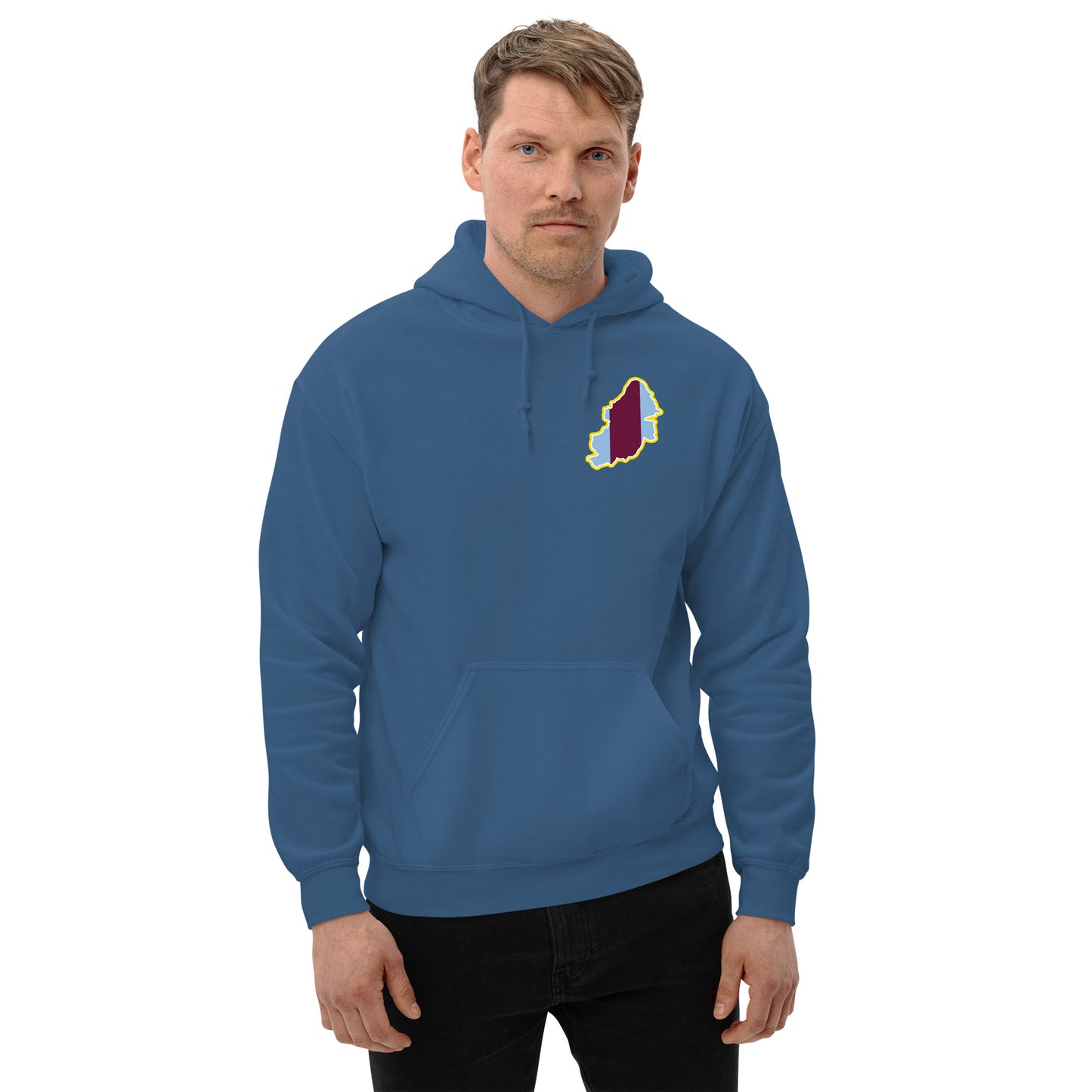 Indigo Blue Aston Villa Hoodie with Area Motif