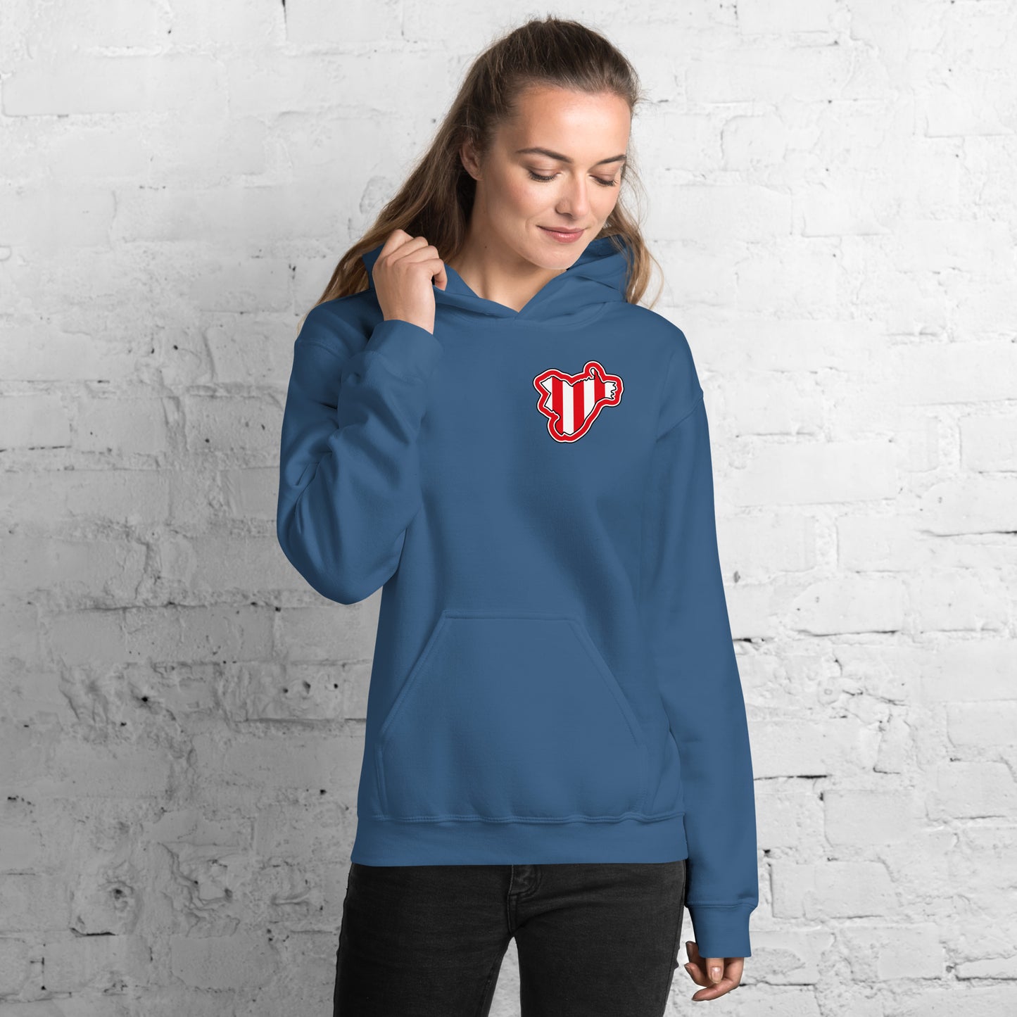 Indigo Blue Brentford Hoodie with Area Motif