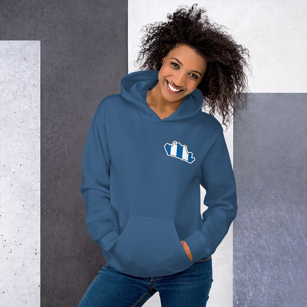 Indigo Blue Brighton Hoodie with Area Motif