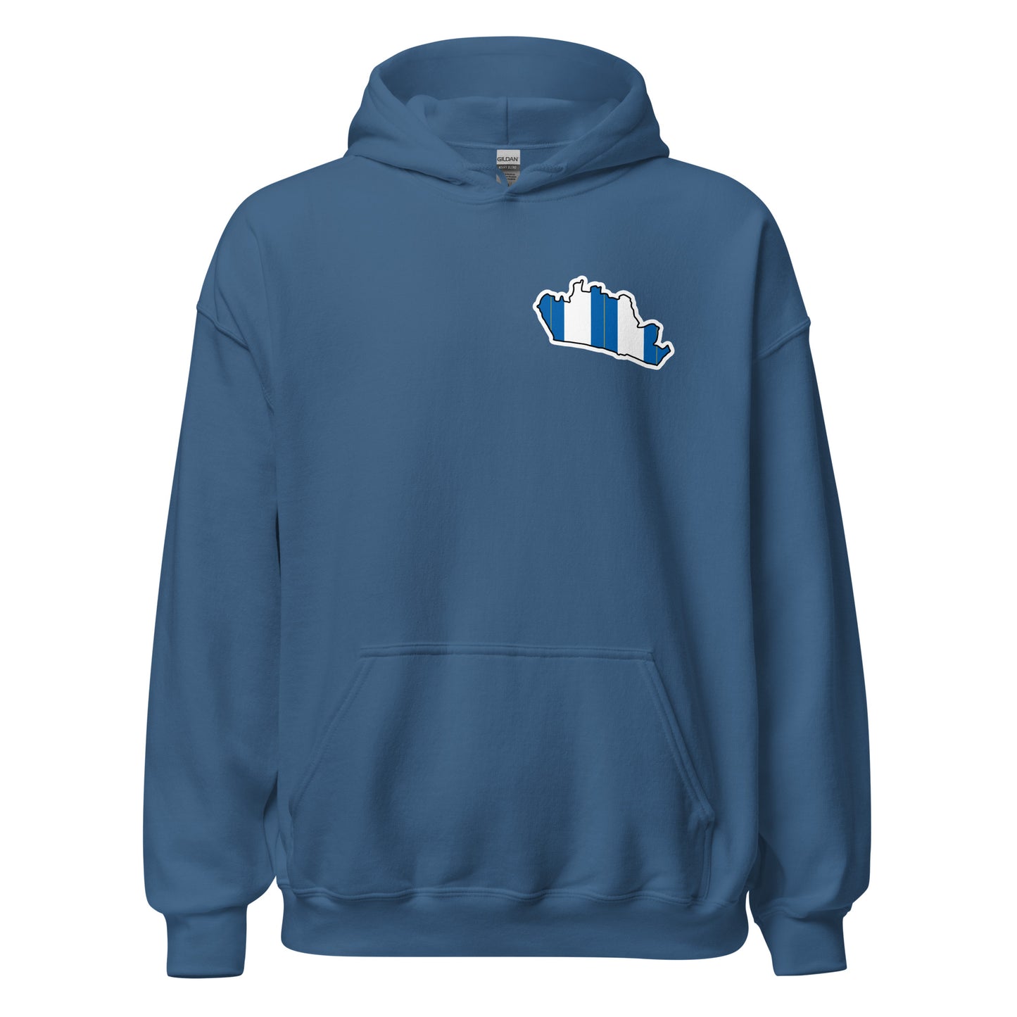 Indigo Blue Brighton Hoodie with Area Motif