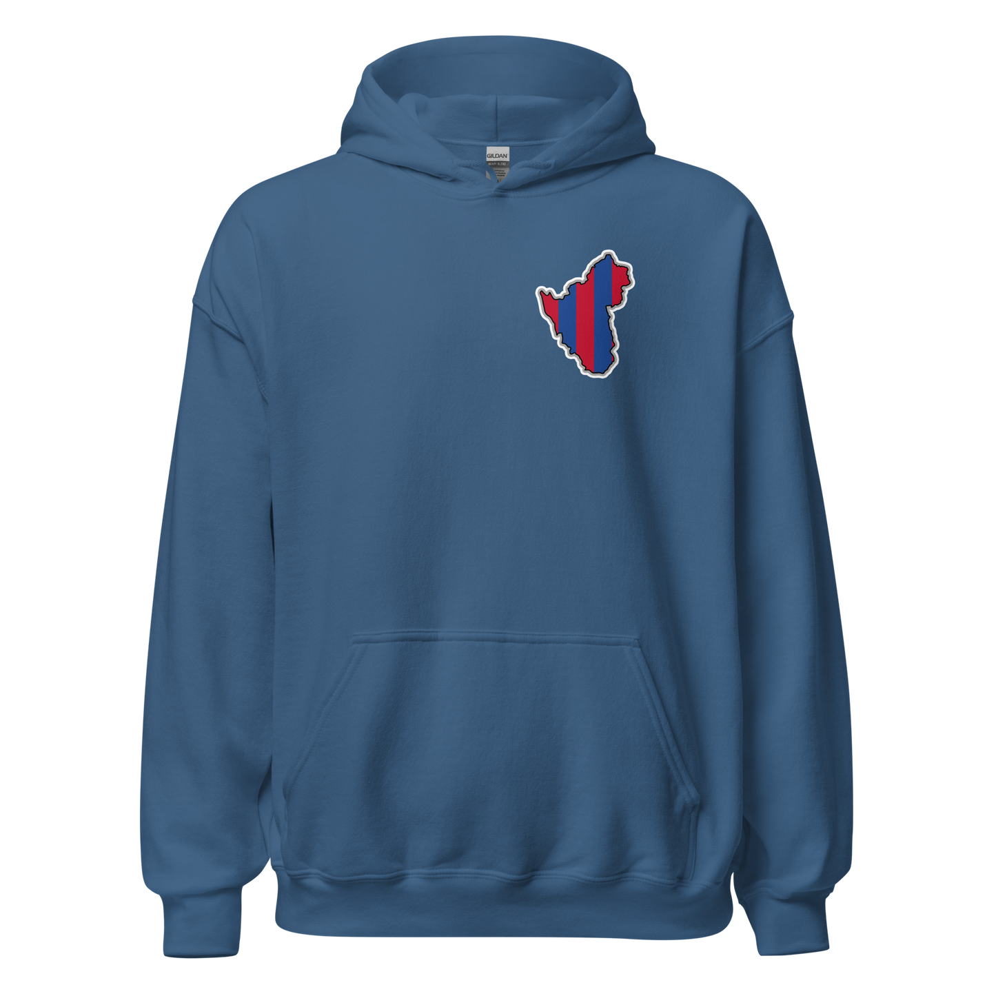 Indigo Blue Crystal Palace Hoodie with Area Motif