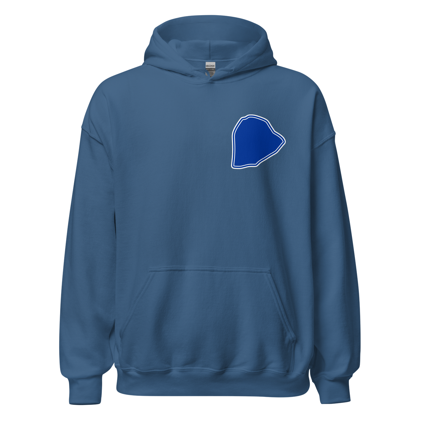 Indigo Blue Everton Hoodie with Area Motif