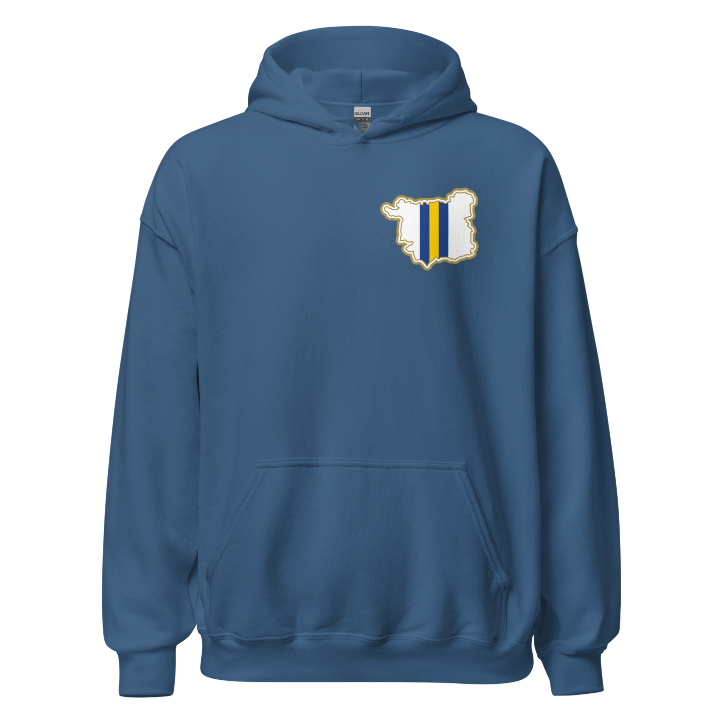 Indigo Blue Leeds Utd Hoodie with Area Motif