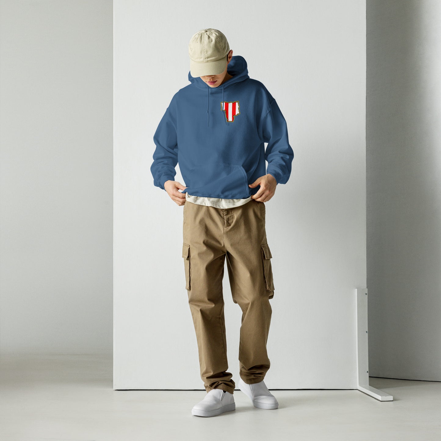 Indigo Blue Sunderland Hoodie with Area Motif