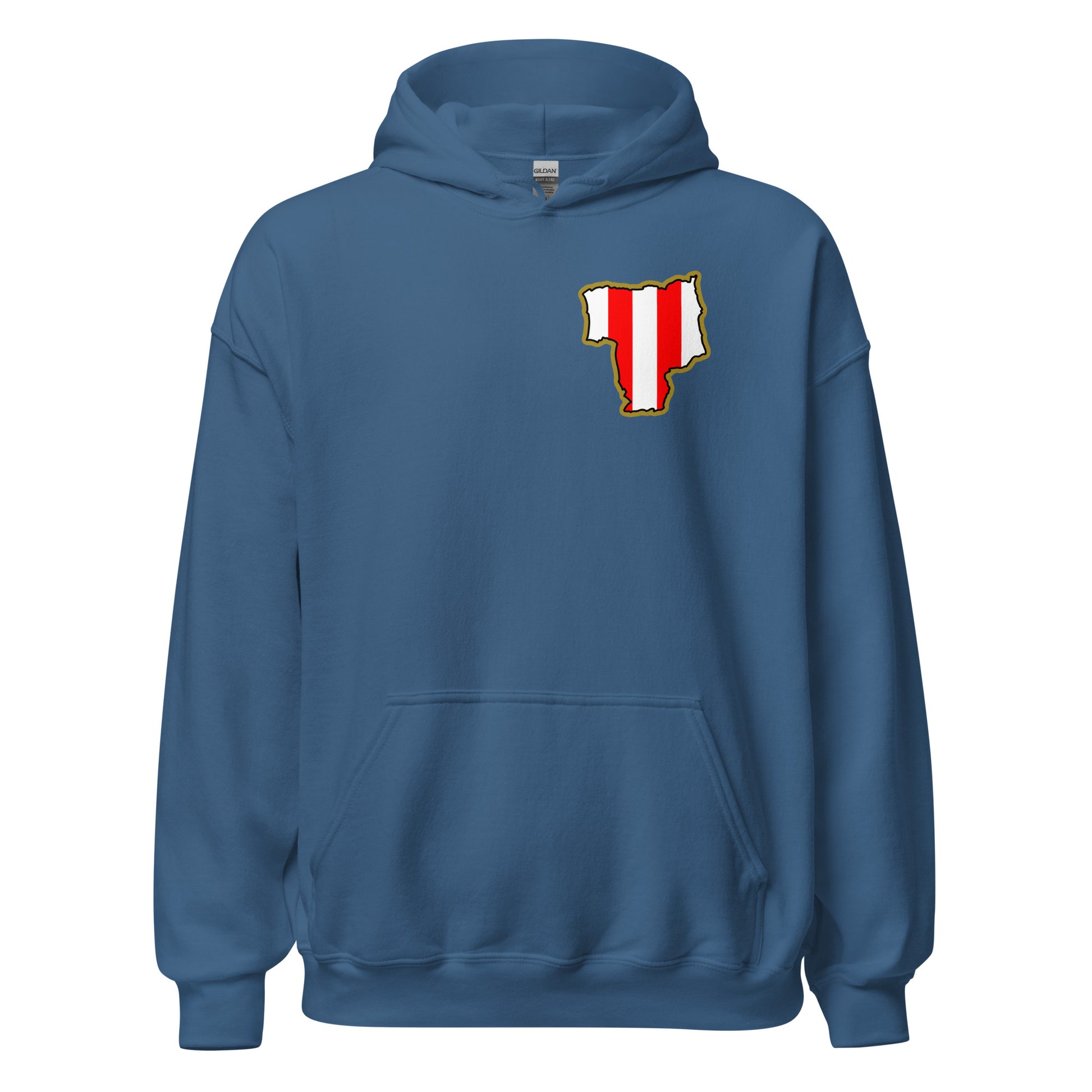 Indigo Blue Sunderland Hoodie with Area Motif