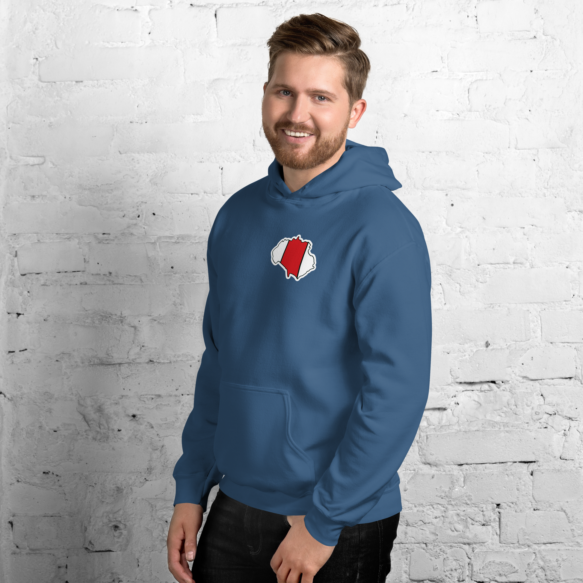 Indigo Blue Southampton Hoodie with Area Motif