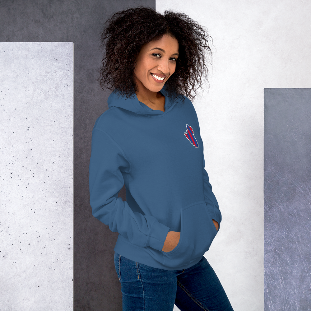 Indigo Blue Crystal Palace Hoodie with Area Motif