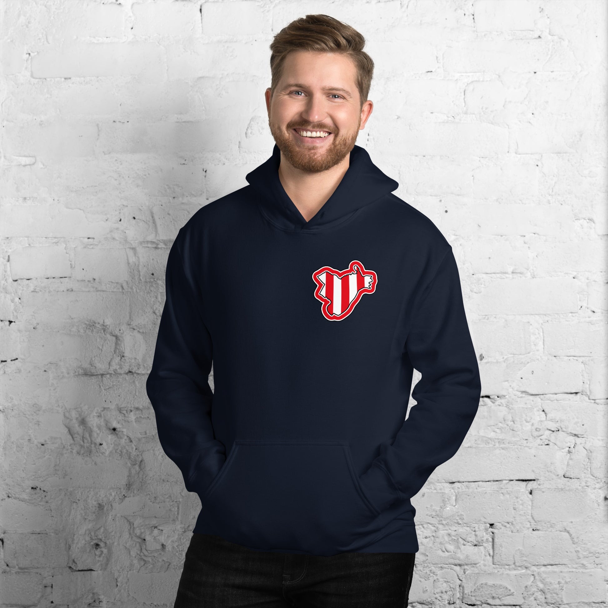 Navy Blue Brentford Hoodie with Area Motif