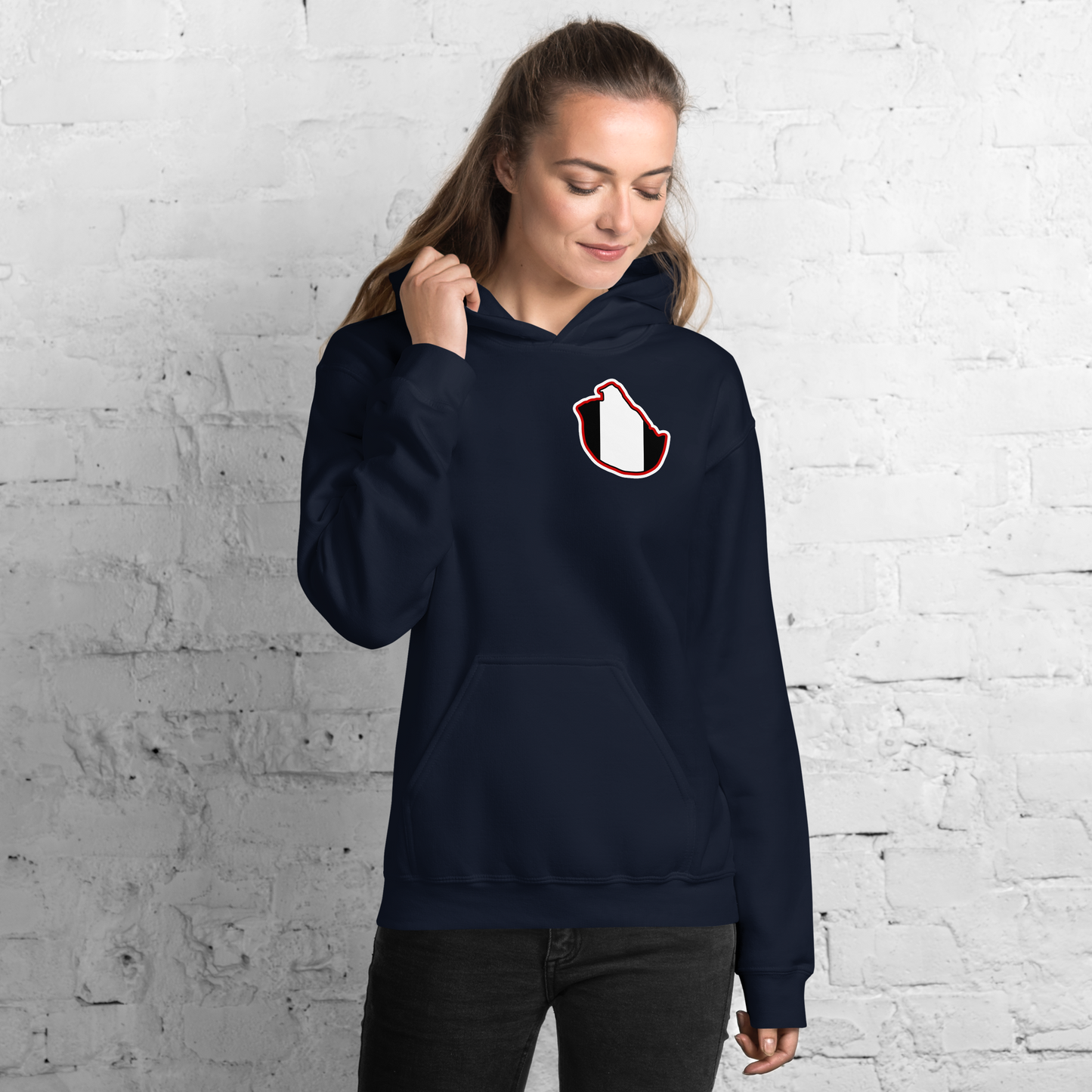 Navy Blue Fulham Hoodie with Area Motif