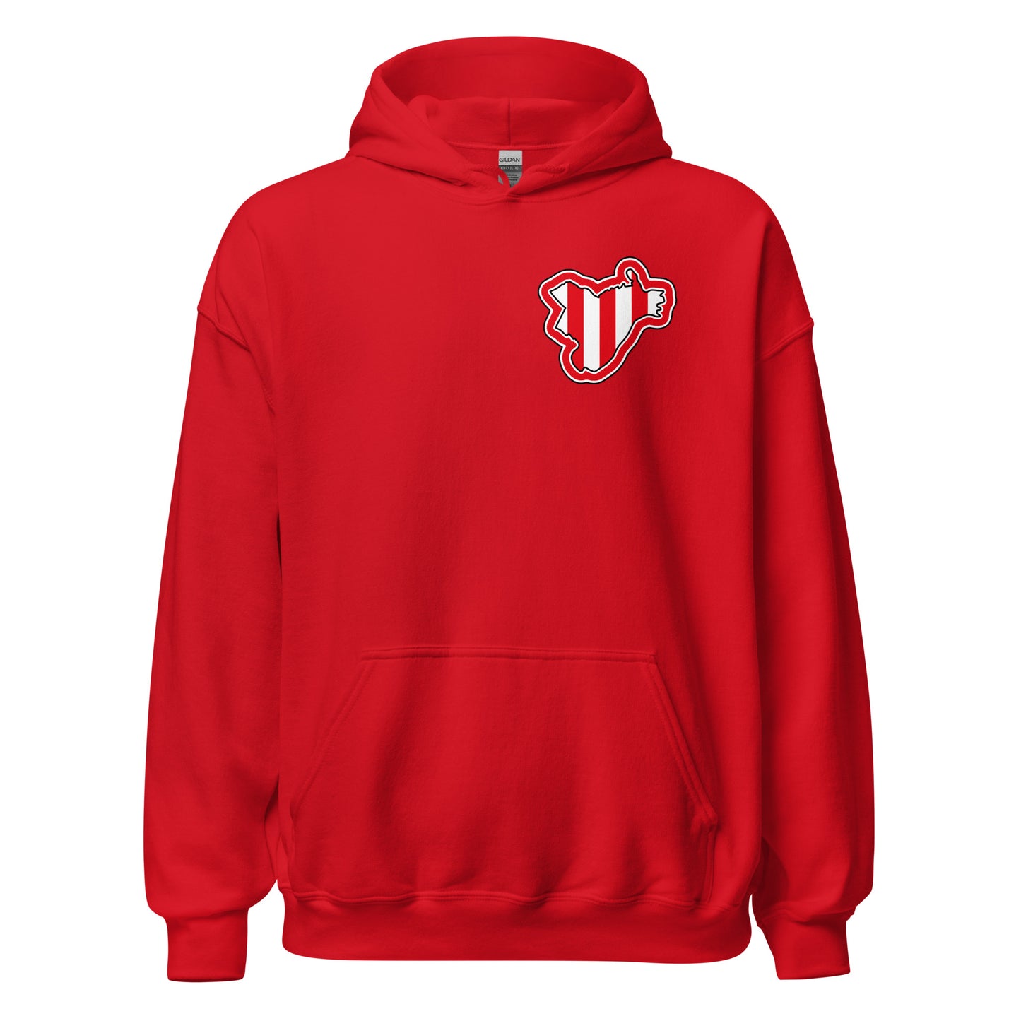 Red Brentford Hoodie with Area Motif