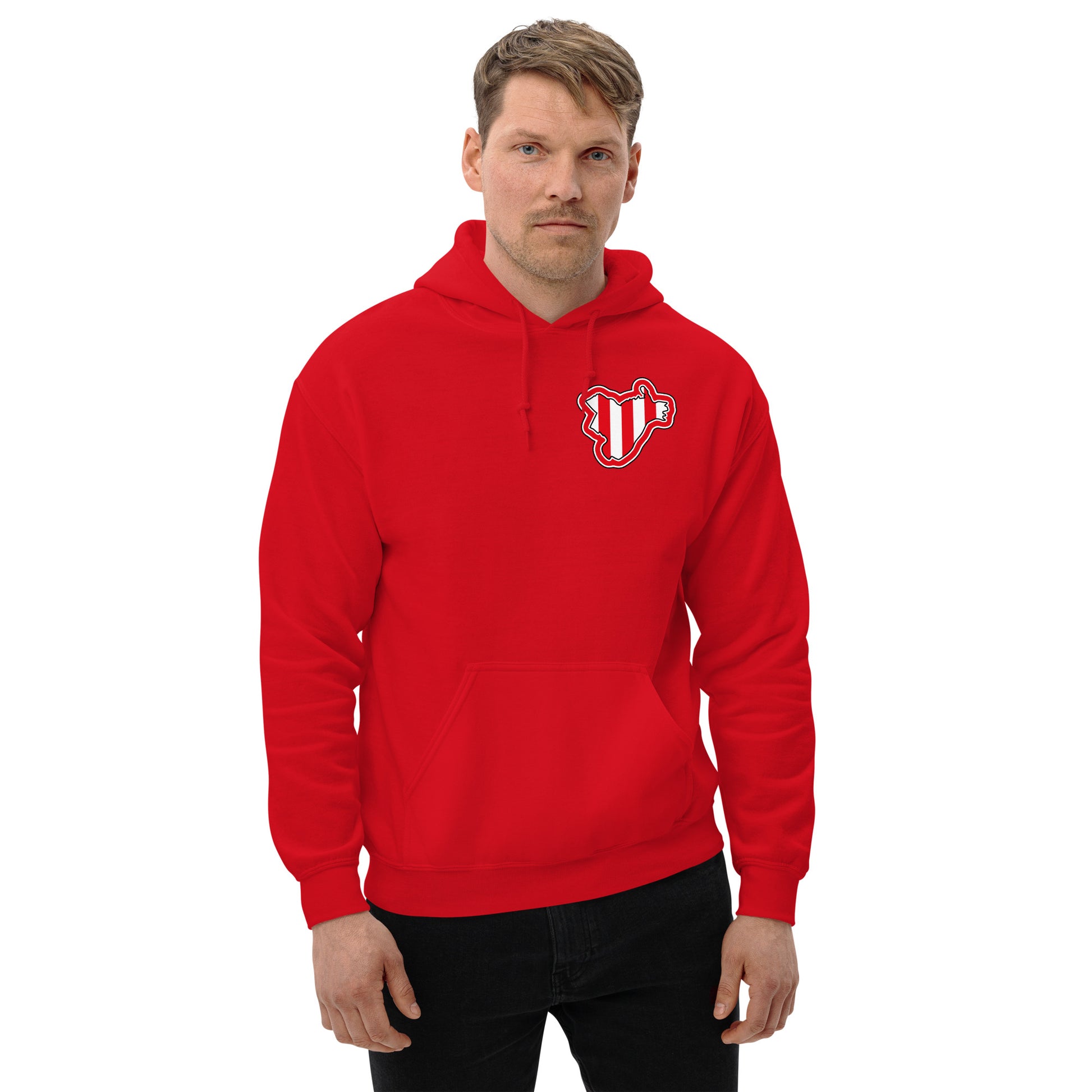 Red Brentford Hoodie with Area Motif