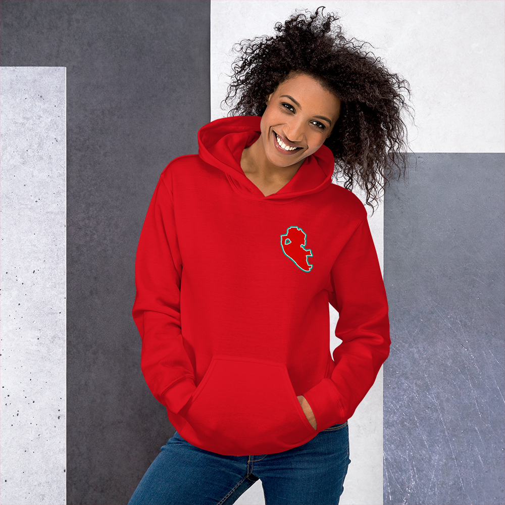 Red Liverpool Hoodie with Area Motif