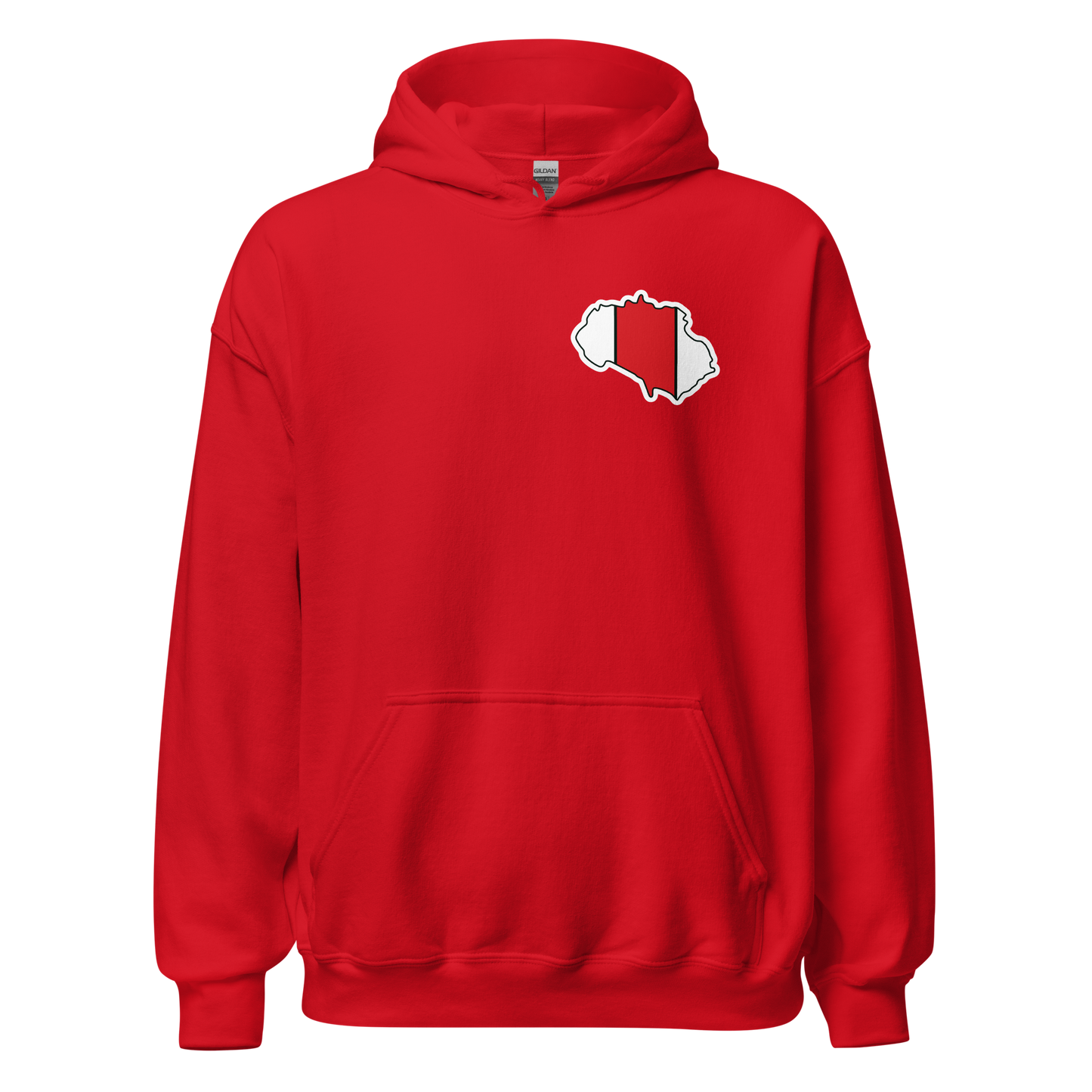 Red Southampton Hoodie with Area Motif