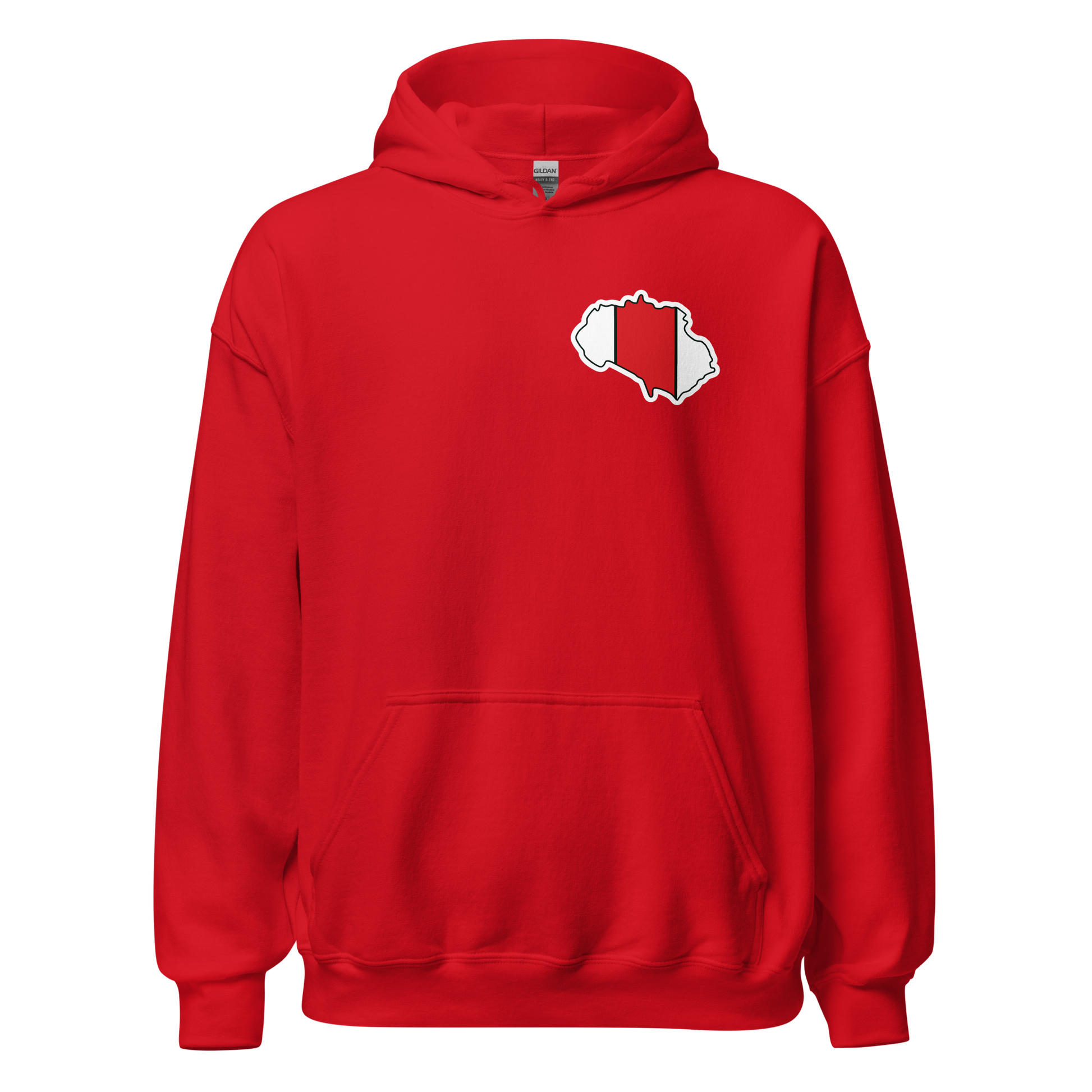 Red Southampton Hoodie with Area Motif