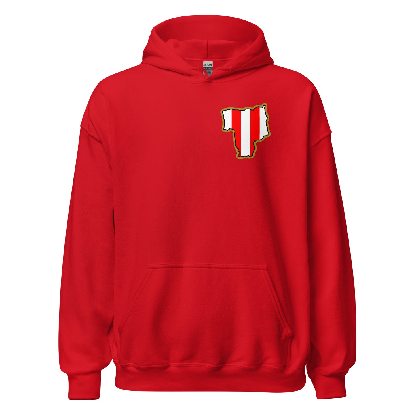 Red Sunderland Hoodie with Area Motif