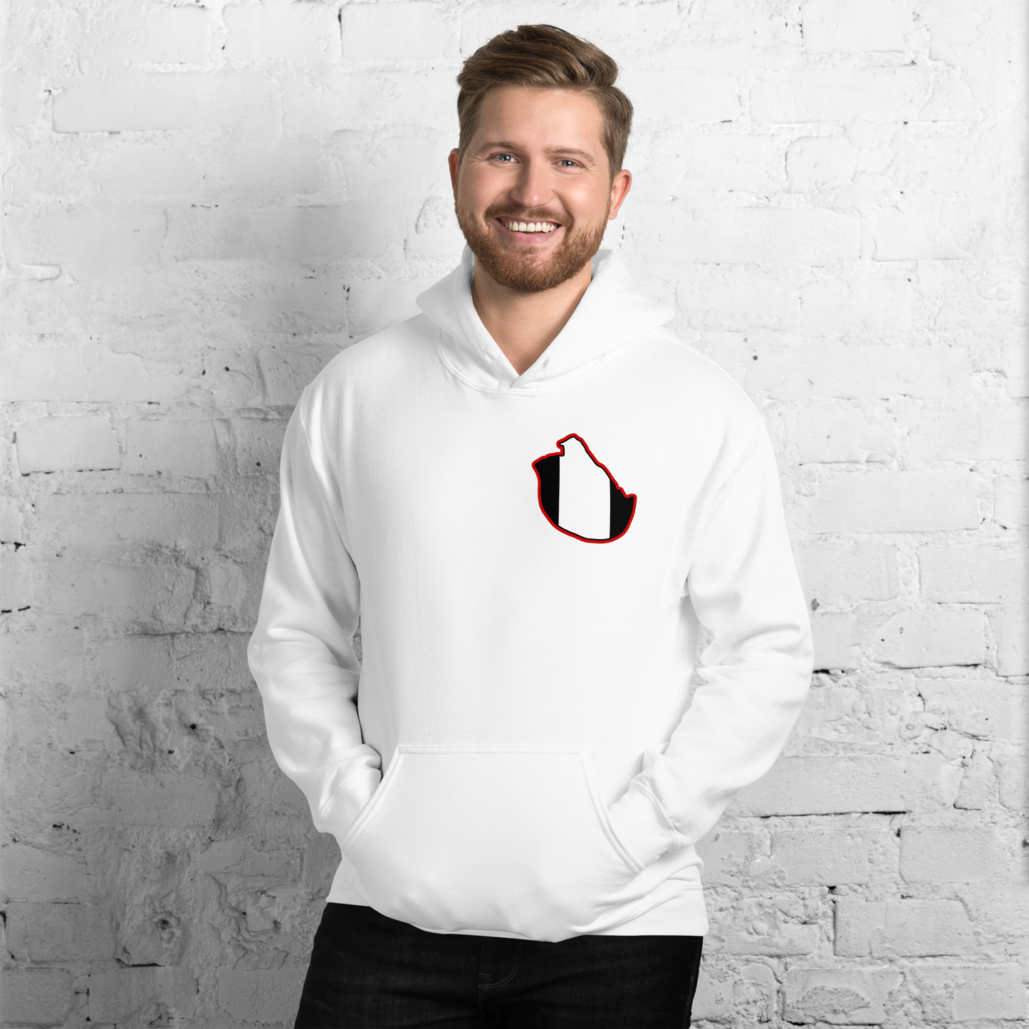 White Fulham Hoodie with Area Motif